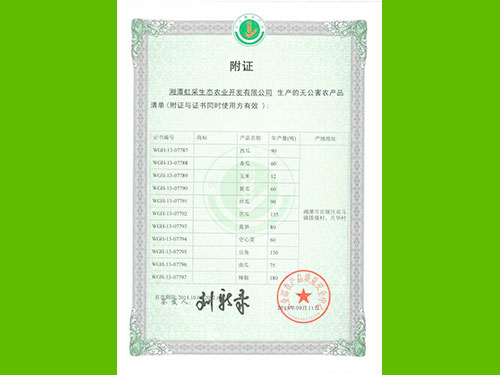 無(wú)公害農(nóng)產(chǎn)品清單